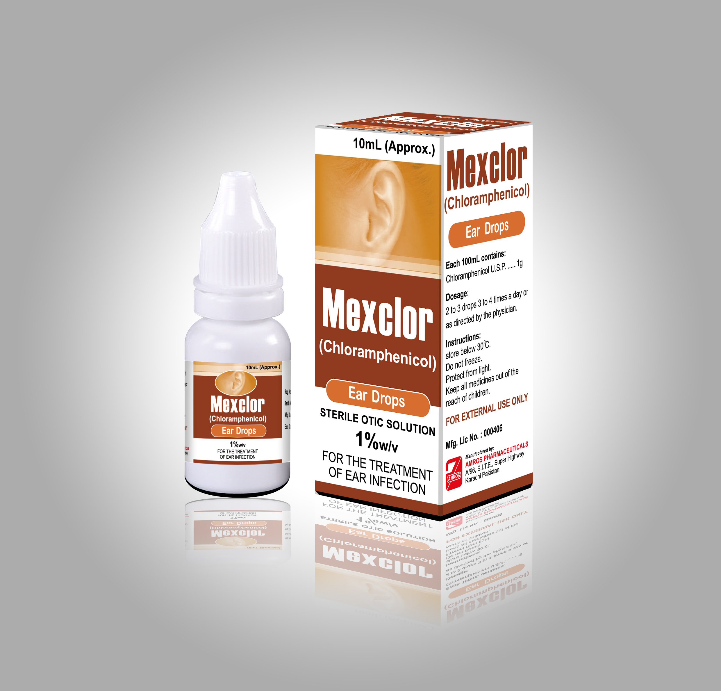 Mexclor Ear Drops – Chloramphenicol – Musani Pharma – Nutraceuticals