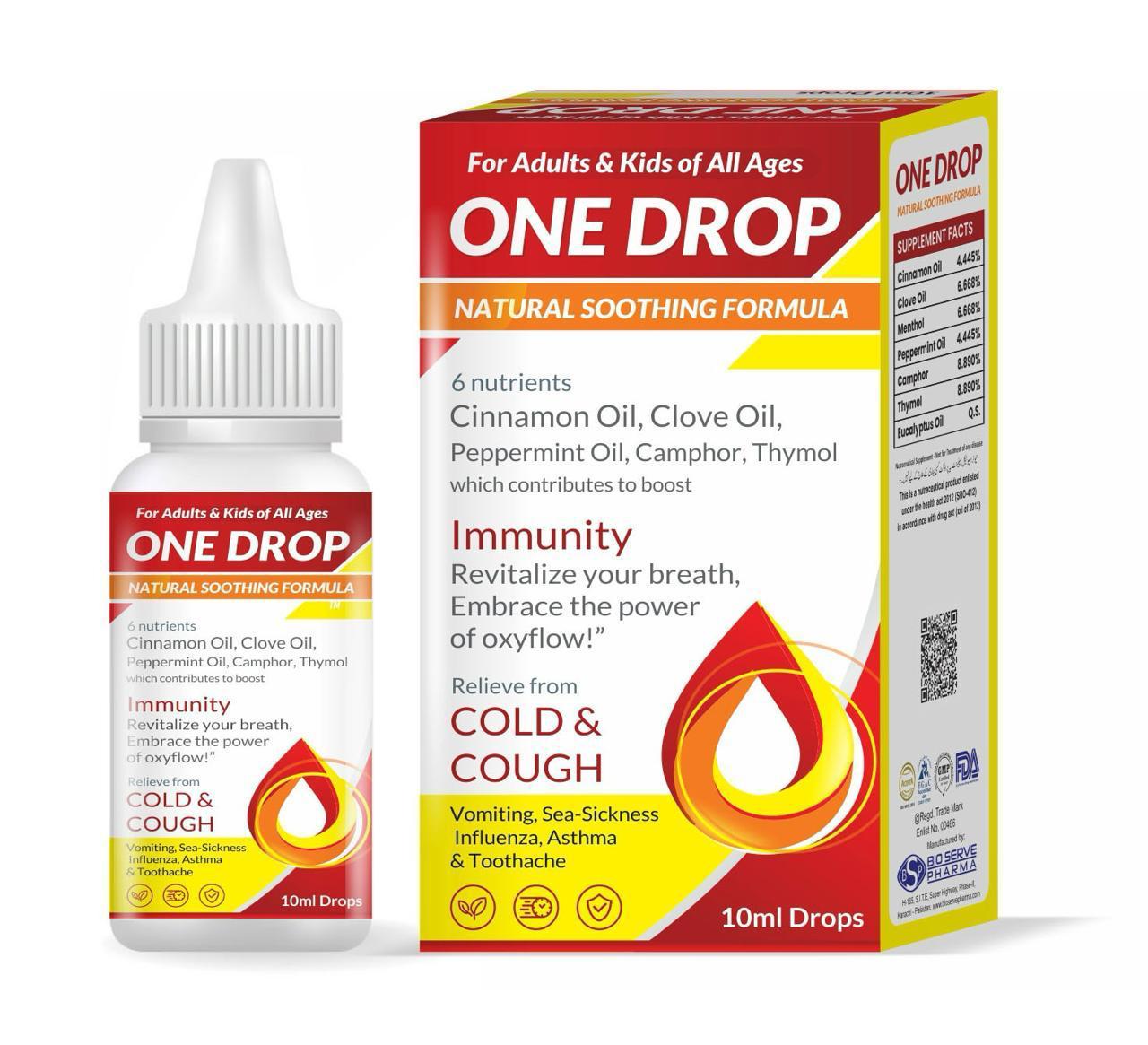 ONE DROP For Adults & Kids ( Natural Soothing Formula ) 10ml Drop