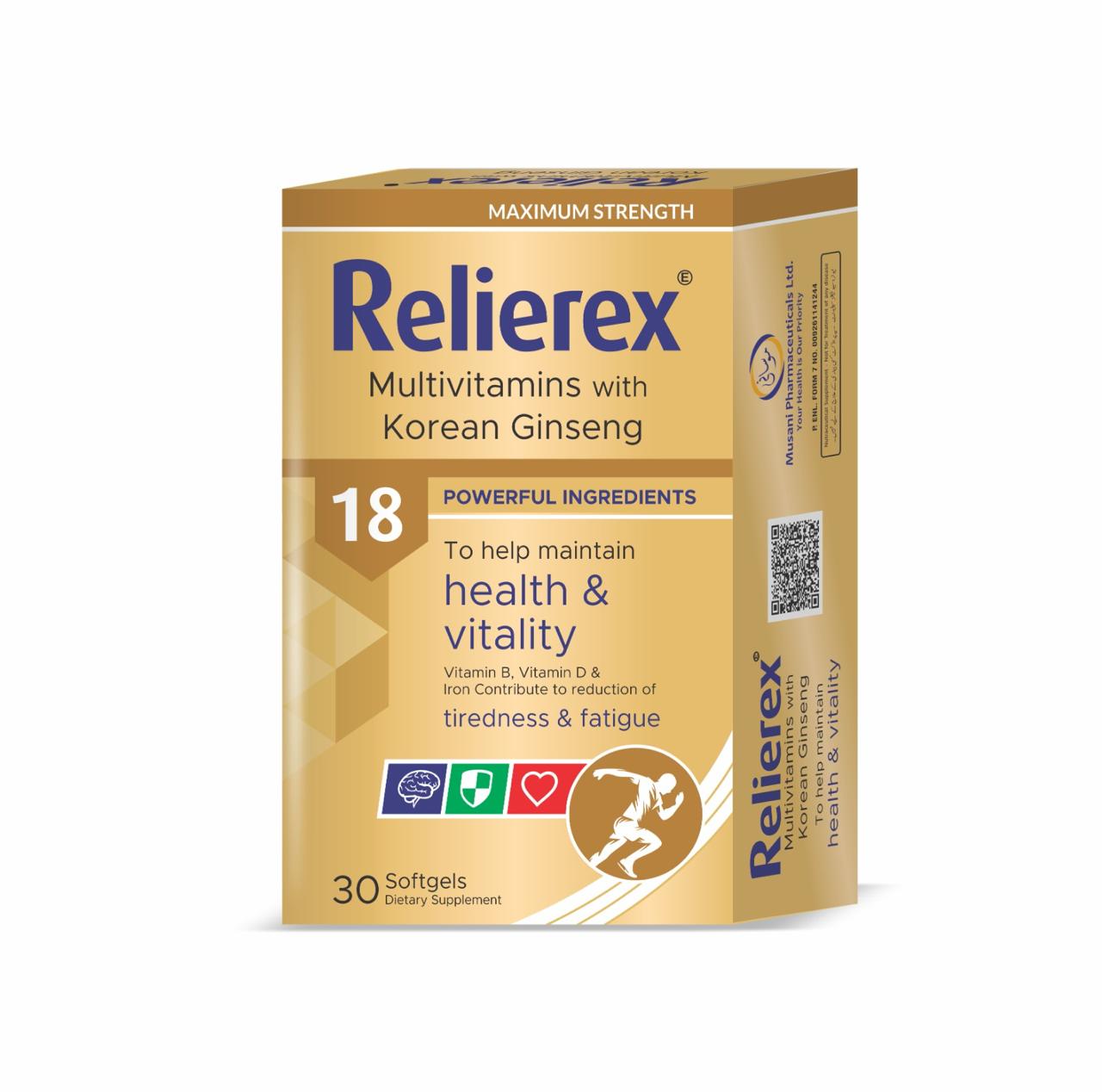 Relierex ( Multivitamins ) 30's Soft gel