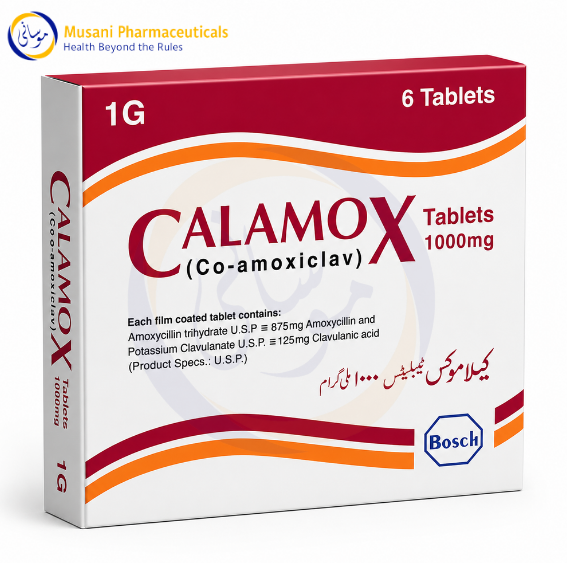 Calamox 1000mg (Co-Amoxiclav) 6 Tablets 1g - One Health