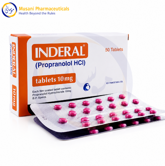 Inderal Tablets 10mg (Propranolol HCI) 1 Bottle = 50 Tablets -  lci limited