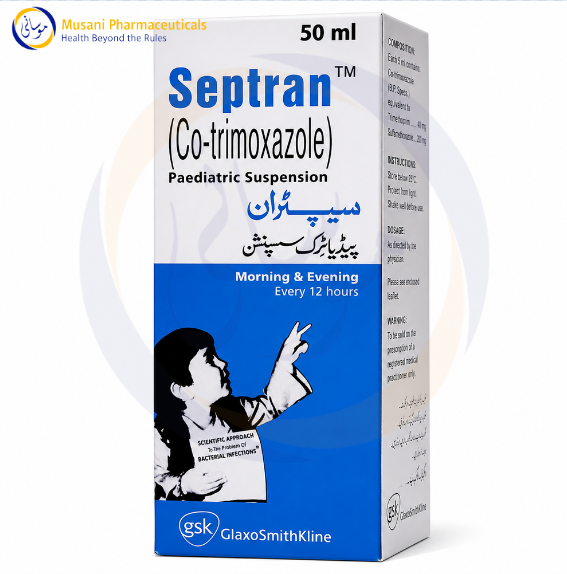 Septran 50ml (Co-Trimoxazole) Paediatric Suspension 40mg/200mg - GSK
