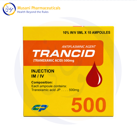 Trancid Injection 500mg (Tranexamic Acid) – 10 Ampoules -  City Pharma