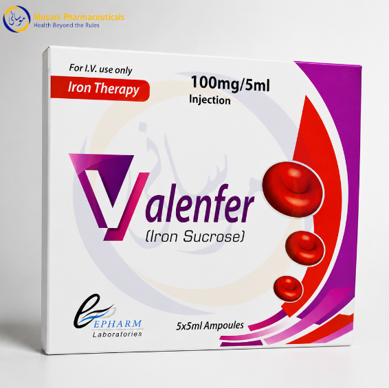 Valenfer Injection 100mg/5ml (Iron Sucrose) 5×5ml Ampoules - Epharm Laboratories