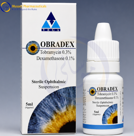Obradex (0.3/0.1%) 5Ml Eye Drops (Dexamethasone, Tobramycin) - Vega Pharmaceuticals